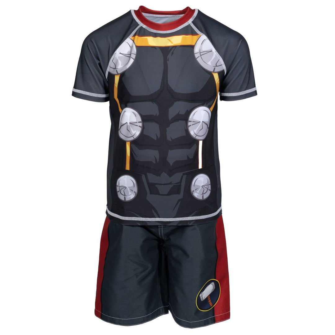 Marvel Avengers Thor Rash Guard and Swim Trunks Outfit Set - imagikids