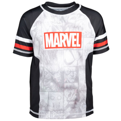 Marvel Avengers UPF 50+ Pullover Rash Guard Swim Trunks Outfit Set
