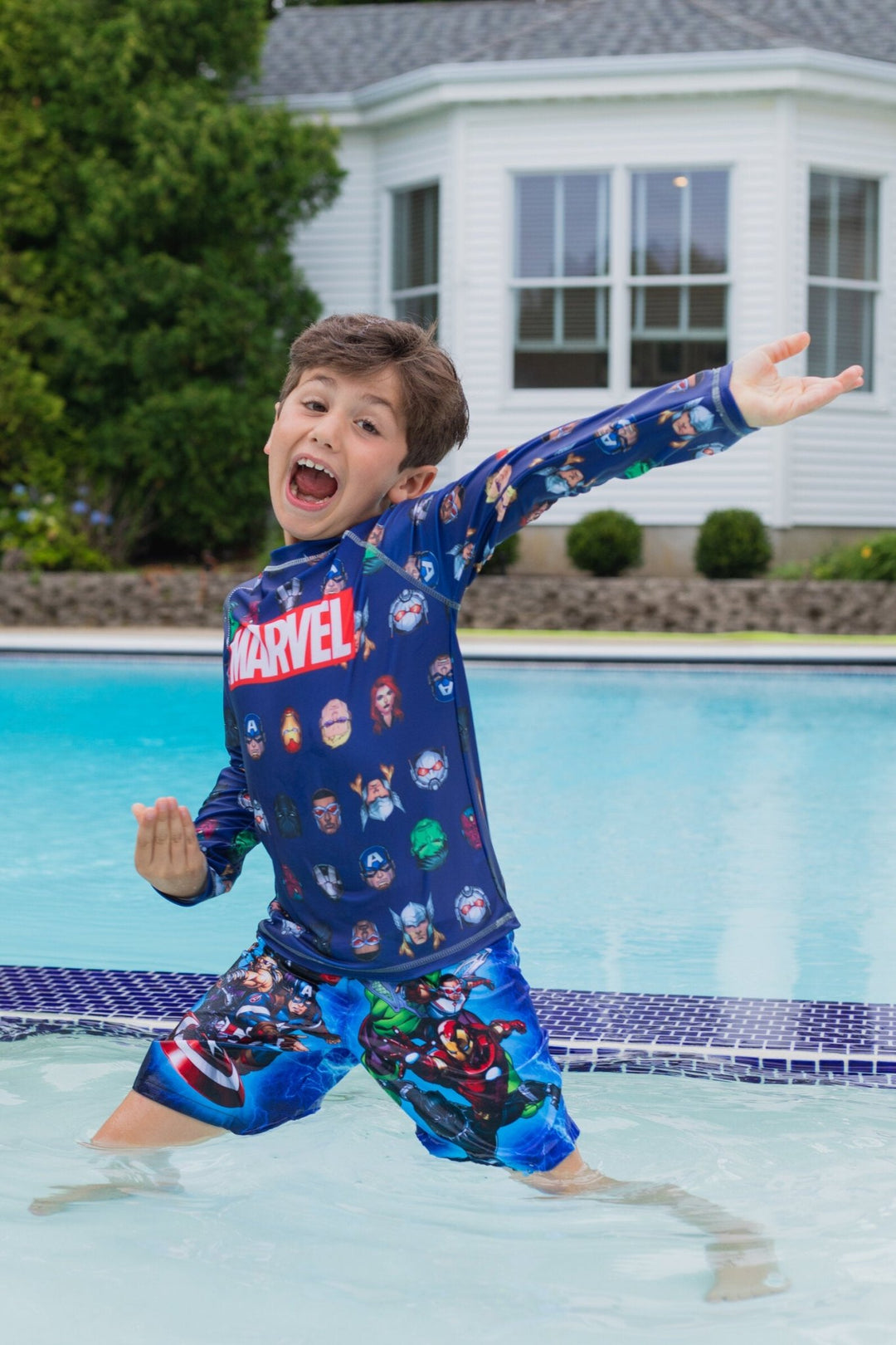 Marvel Avengers UPF 50+ Rash Guard Swim Shirt - imagikids