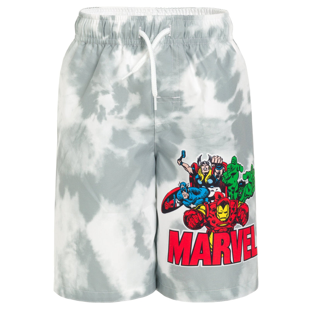 Marvel Avengers UPF 50+ Rash Guard Swim Trunks Outfit Set - imagikids