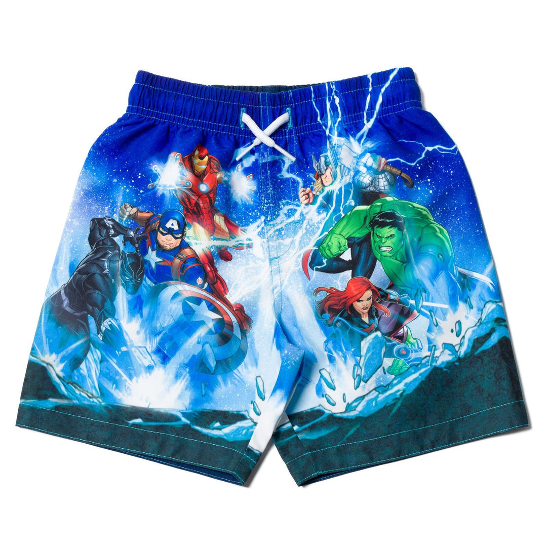 Marvel Avengers UPF 50+ Rash Guard Swim Trunks Outfit Set - imagikids