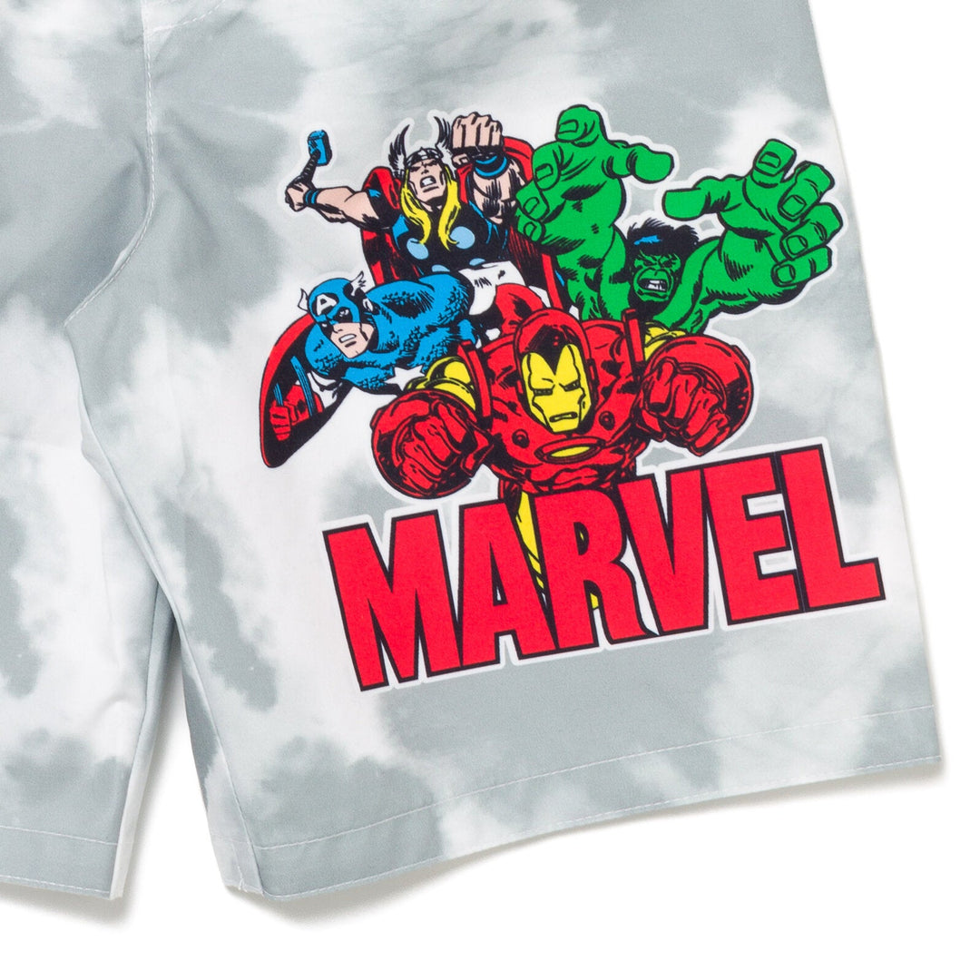 Marvel Avengers UPF 50+ Rash Guard Swim Trunks Outfit Set - imagikids