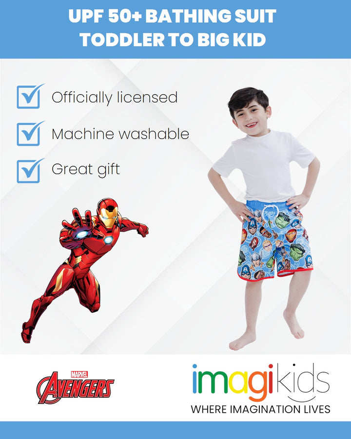 Marvel Avengers UPF 50+ Swim Trunks Bathing Suit - imagikids