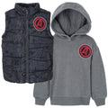 Marvel Avengers Zip Up Vest 2fer Jacket and Pullover Fleece Hoodie