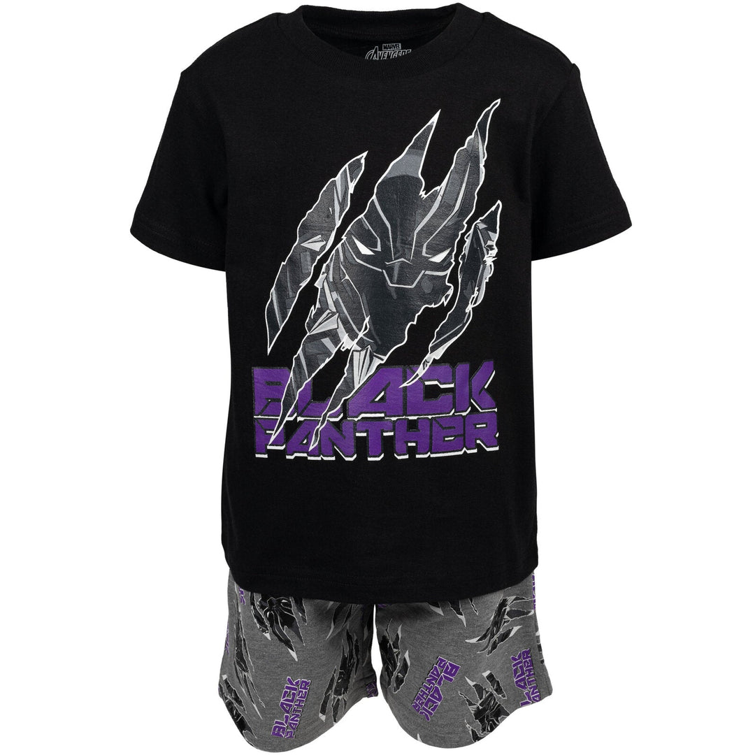 Marvel Black Panther Graphic T - Shirt & French Terry Shorts - imagikids