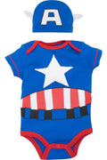 Marvel Captain America Cosplay Bodysuit and Hat Set