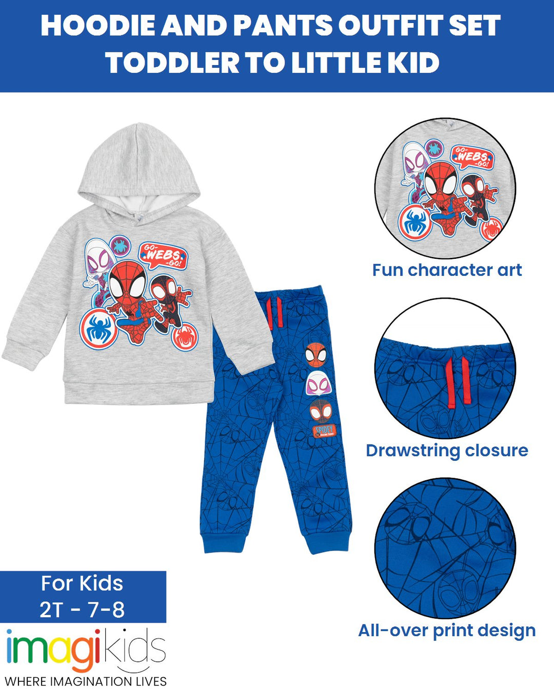 Marvel Fleece Hoodie and Pants Outfit Set - imagikids