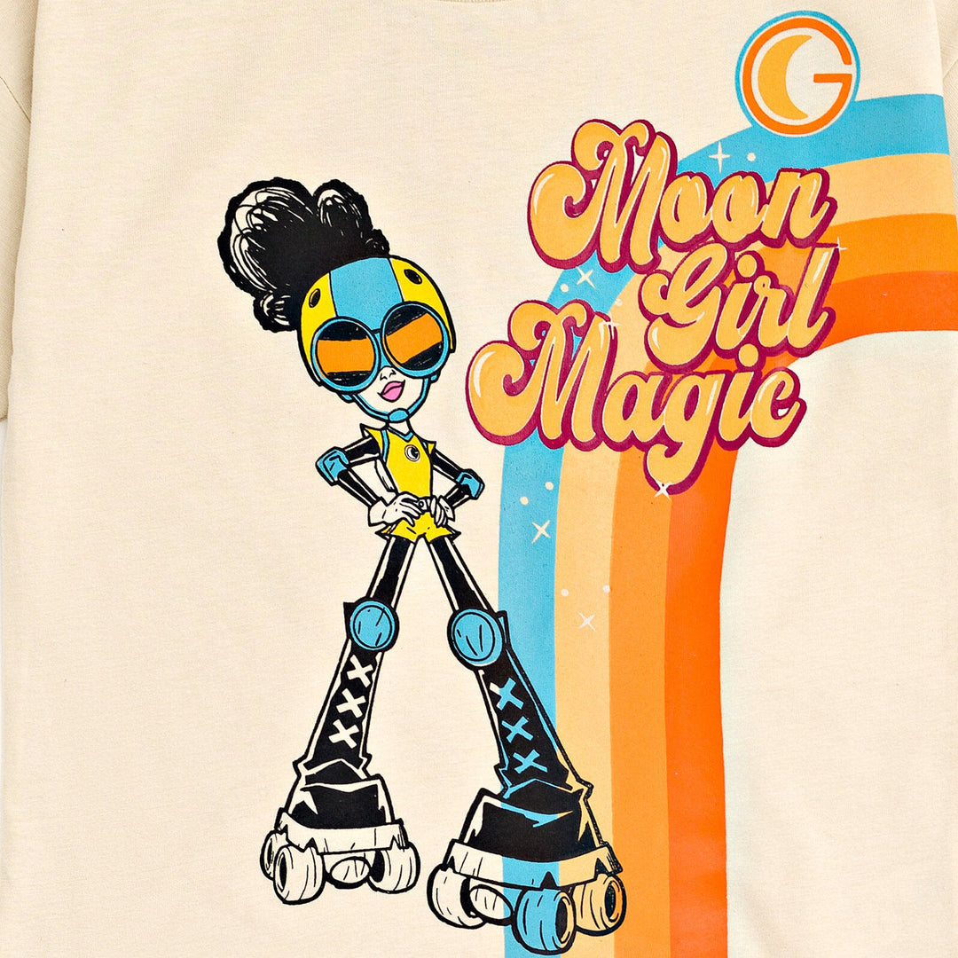 Marvel Moon Girl and Devil Dinosaur Moon Girl Oversized Drop Shoulder T - Shirt and Bike Shorts Outfit Set - imagikids