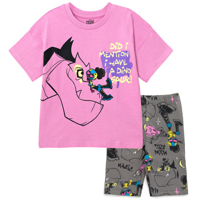 Marvel Moon Girl and Devil Dinosaur Moon Girl Oversized Drop Shoulder T-Shirt and Shorts Outfit Set