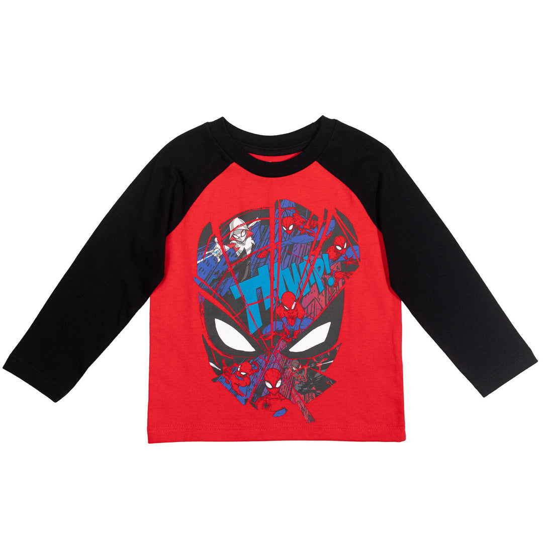 Spiderman paquete de 3 camisetas gráficas de manga larga raglán