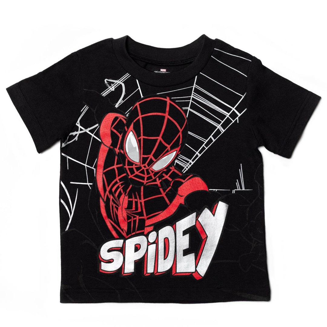 Marvel Spider - Man Avengers Avengers Cosplay T - Shirt and Mesh Shorts Outfit Set - imagikids