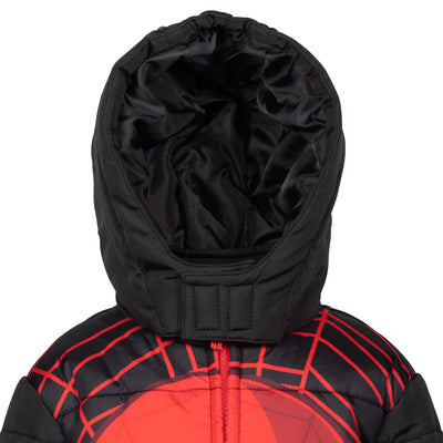 Marvel Spider-Man Avengers Spider-Man Mesh Zip Up Winter Coat Puffer Jacket