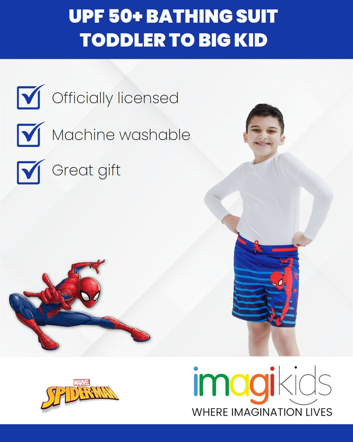 Marvel Spider - Man Compression UPF 50+ Swim Trunks Bathing Suit - imagikids