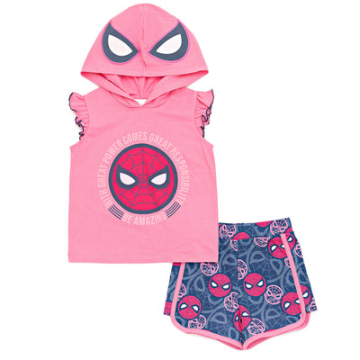 Marvel Spider-Man Cosplay Tank Top and Active Retro Dolphin French Terry Shorts