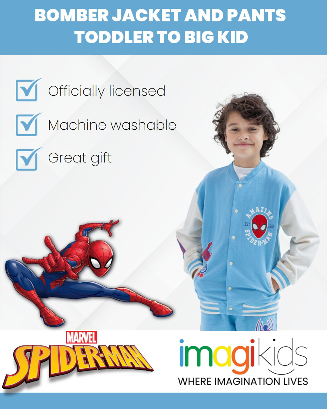 Marvel Spider-Man Fleece Bomber Jacket and Jogger Pants