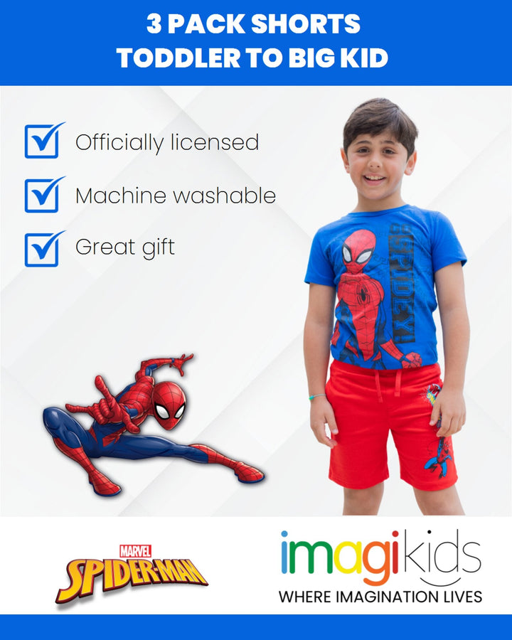 Marvel Spider - Man French Terry 3 Pack Shorts - imagikids