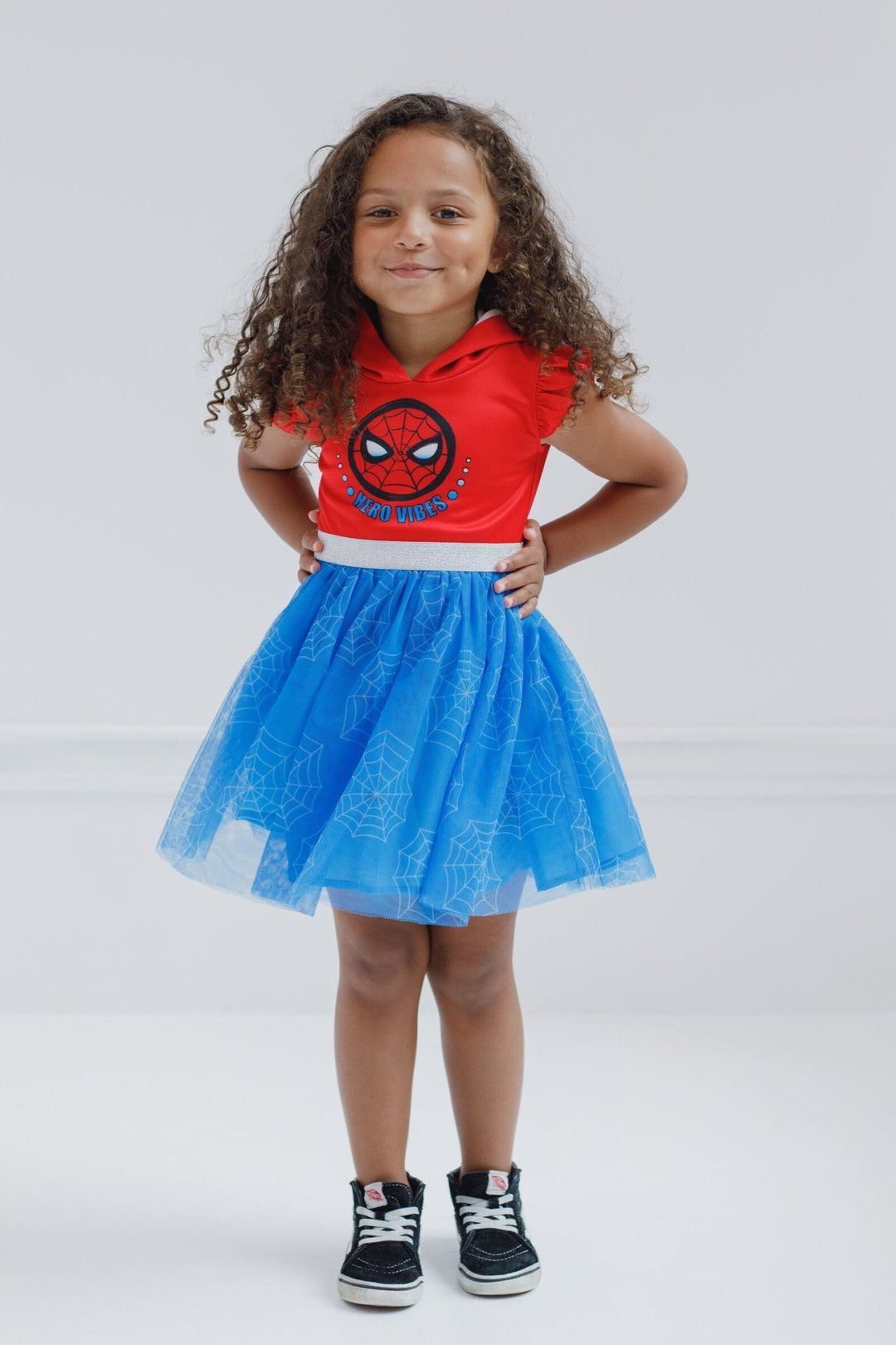 spider man dress Posh Peanut Baby Girl's Marvel Spider-Man Bodysuit Dress in Blue, 12-18 mo, Viscose from Bamboo