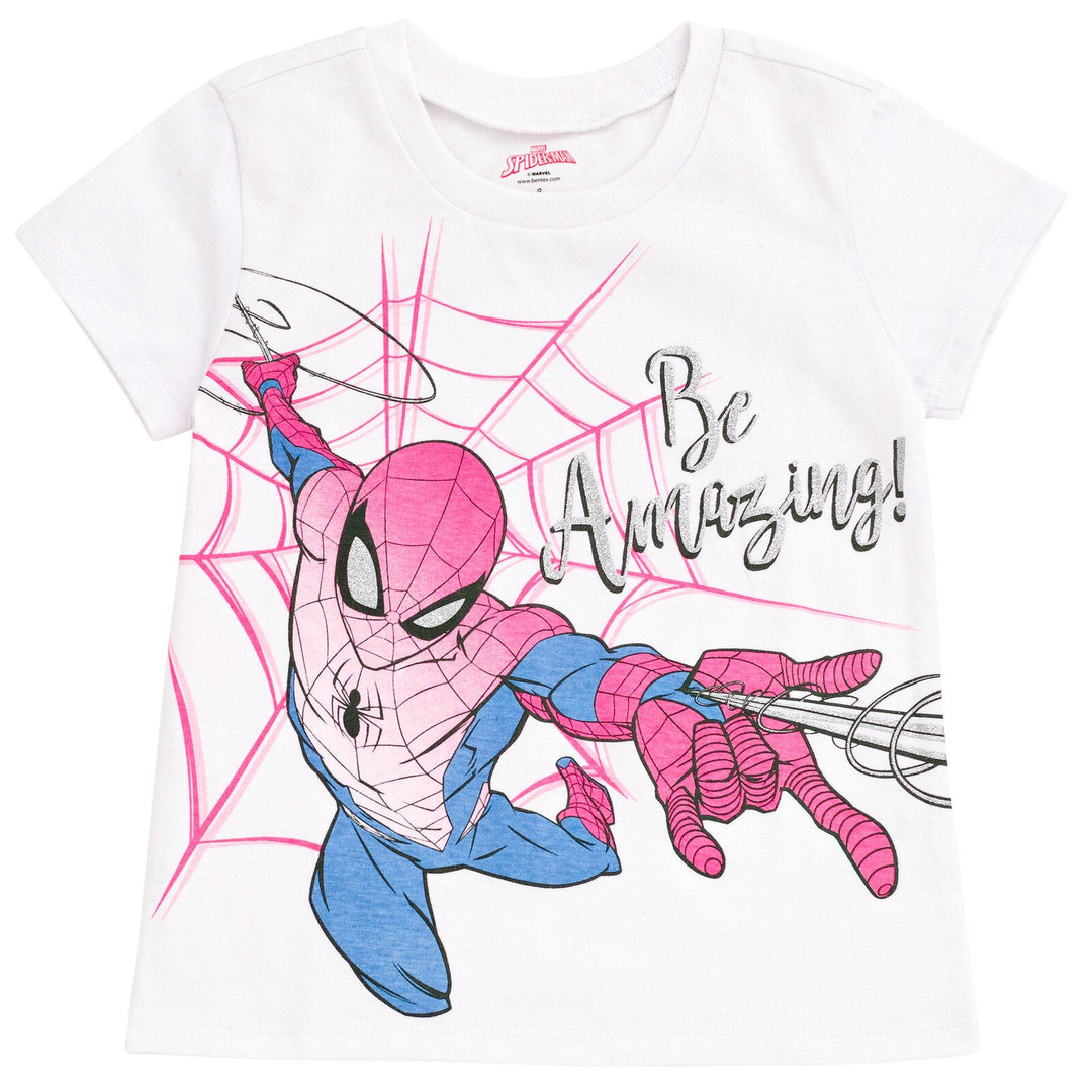 Marvel Spider - Man Girls T - Shirt Skirt and Scrunchie 3 Piece Outfit Set - imagikids