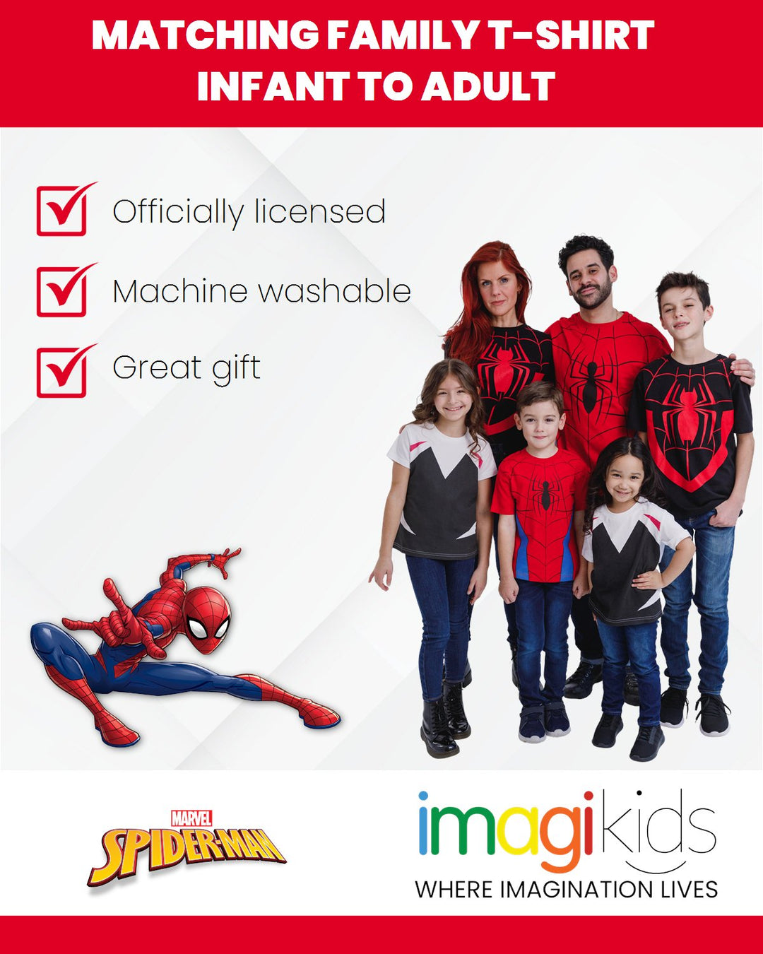 Marvel Spider - Man Matching Family Cosplay T - Shirt - imagikids