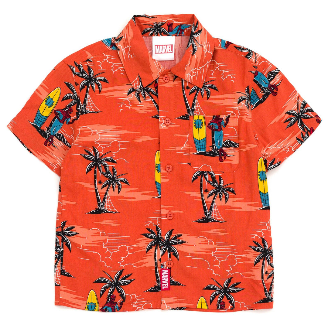 Marvel Spider - Man Matching Family Hawaiian Button Down Dress Shirt - imagikids