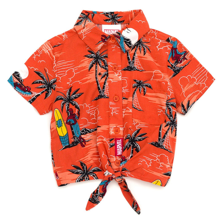 Marvel Spider - Man Matching Family Hawaiian Button Down Dress Shirt - imagikids