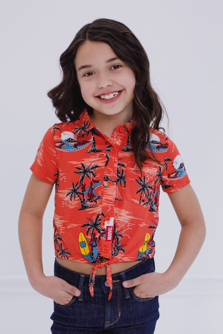 Marvel Spider - Man Matching Family Hawaiian Button Down Dress Shirt - imagikids