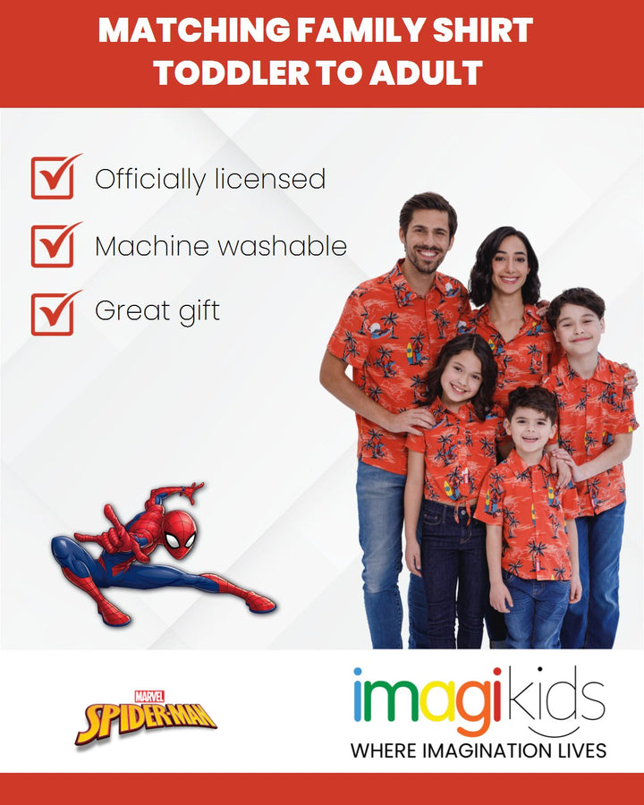 Marvel Spider - Man Matching Family Hawaiian Button Down Dress Shirt - imagikids