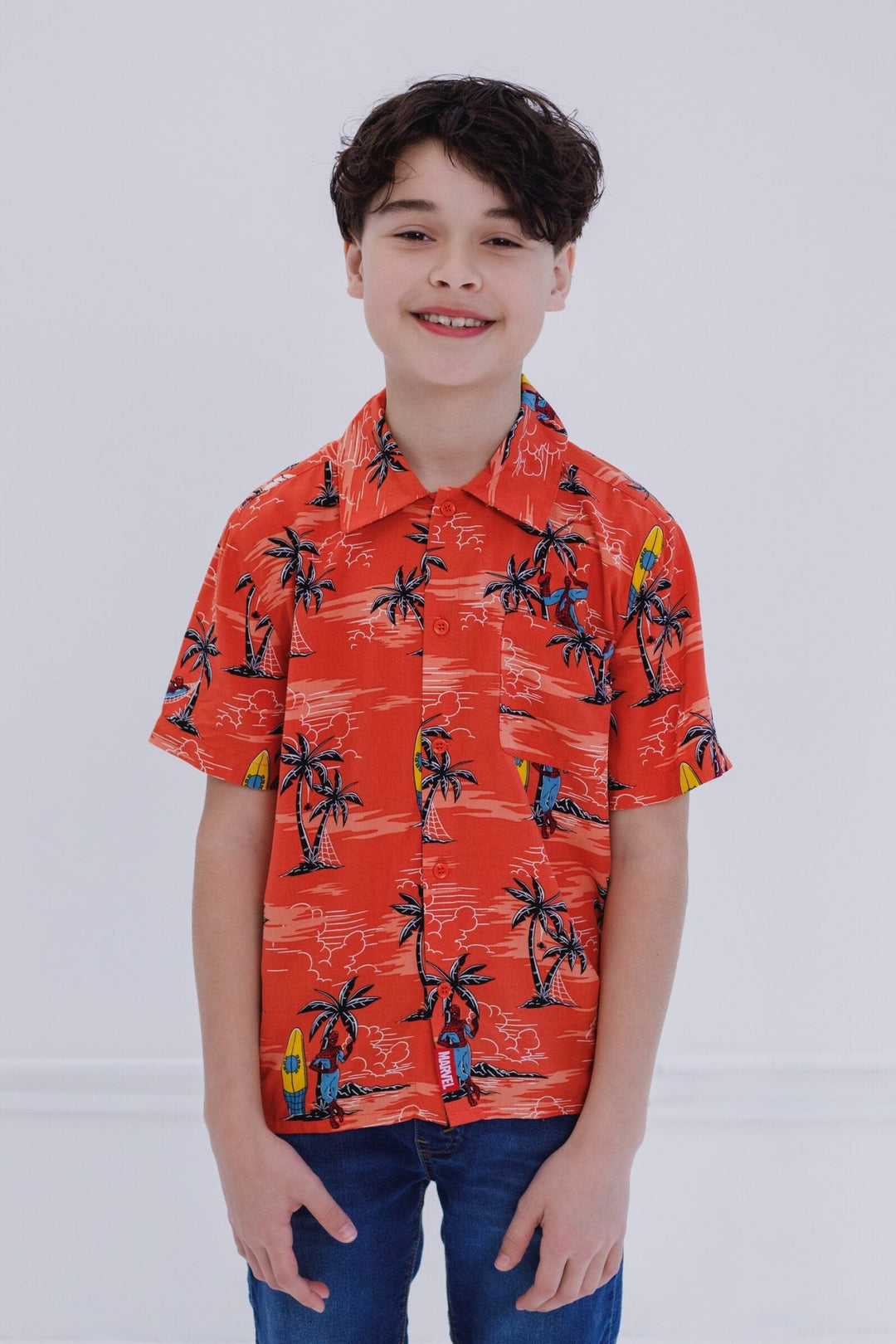 Marvel Spider - Man Matching Family Hawaiian Button Down Dress Shirt - imagikids