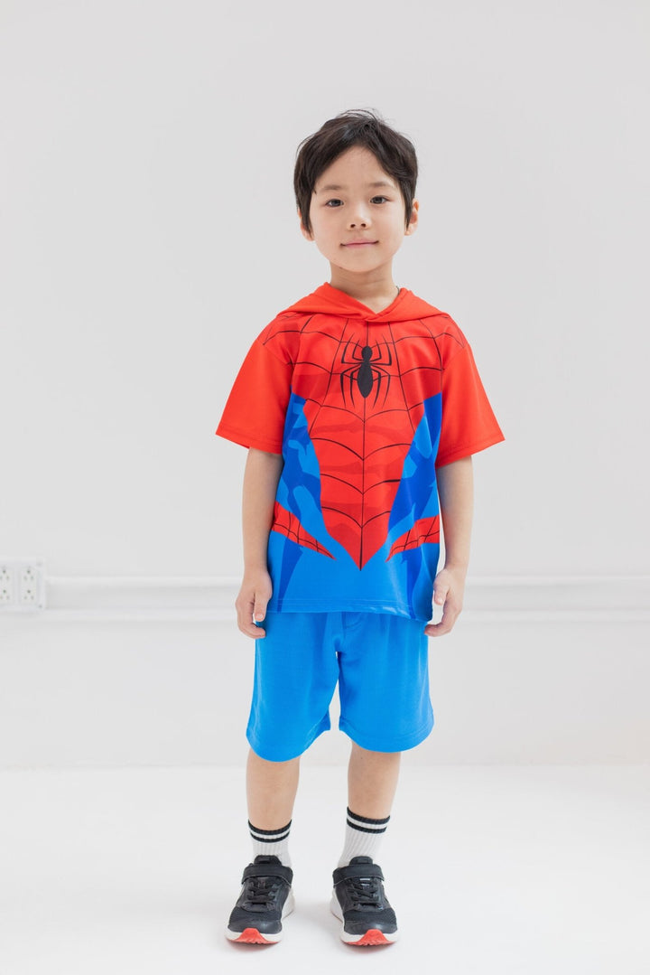 Marvel Spider - Man Mesh Athletic T - Shirt Shorts Outfit Set - imagikids