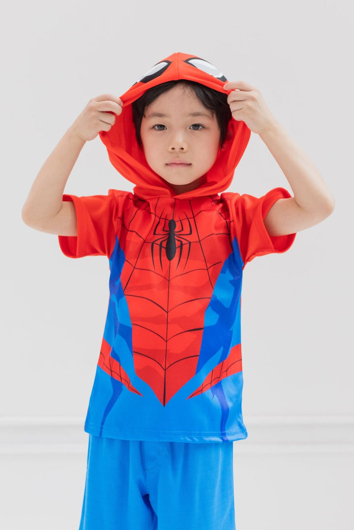 Marvel Spider - Man Mesh Athletic T - Shirt Shorts Outfit Set - imagikids