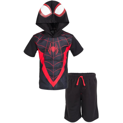 Marvel Spider - Man Miles Morales Athletic T - Shirt Mesh Shorts Outfit Set - imagikids