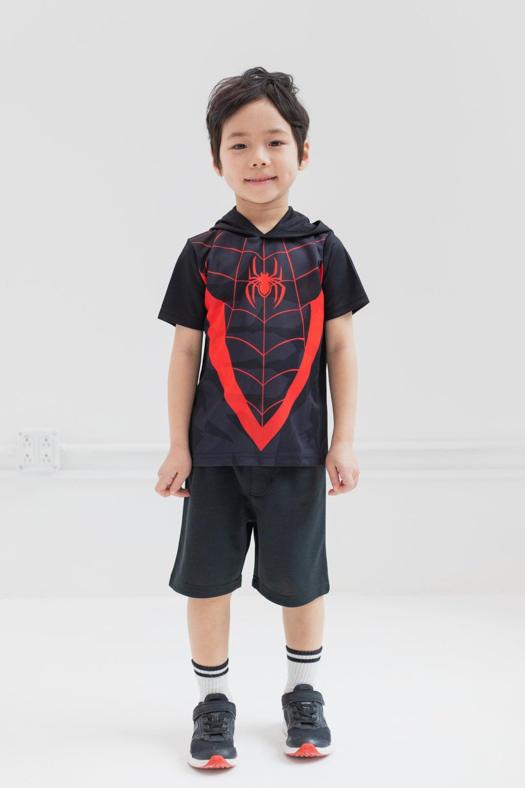 Marvel Spider - Man Miles Morales Athletic T - Shirt Mesh Shorts Outfit Set - imagikids