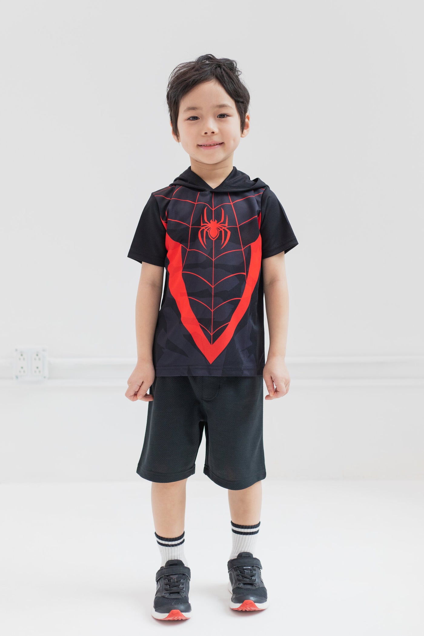 Marvel Spider-Man Miles Morales Athletic T-Shirt Mesh Shorts Outfit Set