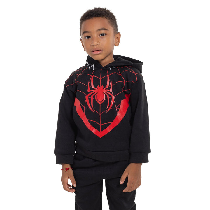 Marvel Spider - Man Miles Morales Fleece Cosplay Pullover Hoodie and Pants Outfit Set - imagikids