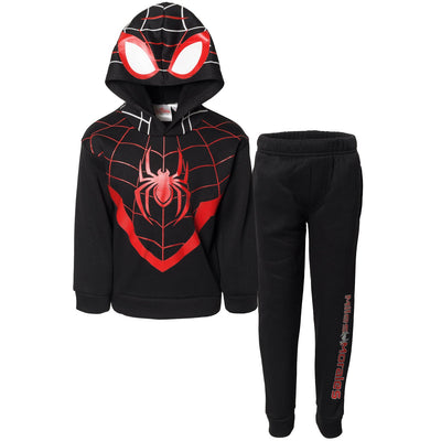 Marvel Spider - Man Miles Morales Fleece Cosplay Pullover Hoodie and Pants Outfit Set - imagikids