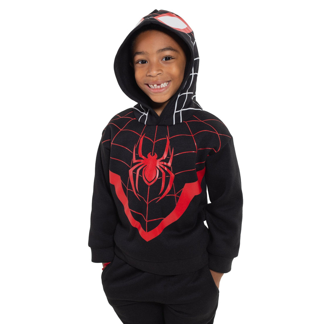 Marvel Spider - Man Miles Morales Fleece Cosplay Pullover Hoodie and Pants Outfit Set - imagikids