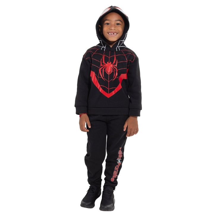 Marvel Spider - Man Miles Morales Fleece Cosplay Pullover Hoodie and Pants Outfit Set - imagikids