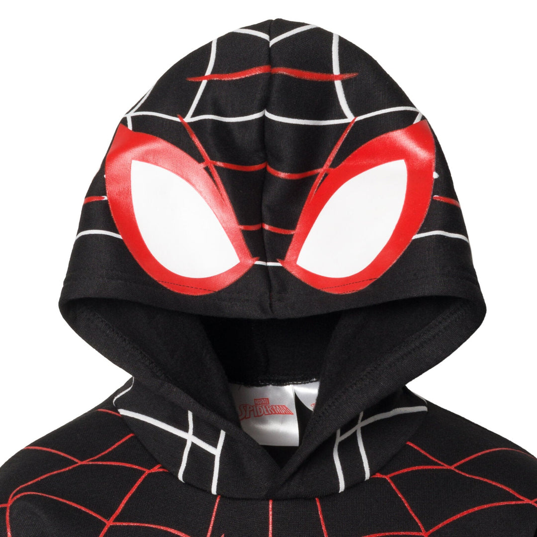 Marvel Spider - Man Miles Morales Fleece Cosplay Pullover Hoodie and Pants Outfit Set - imagikids