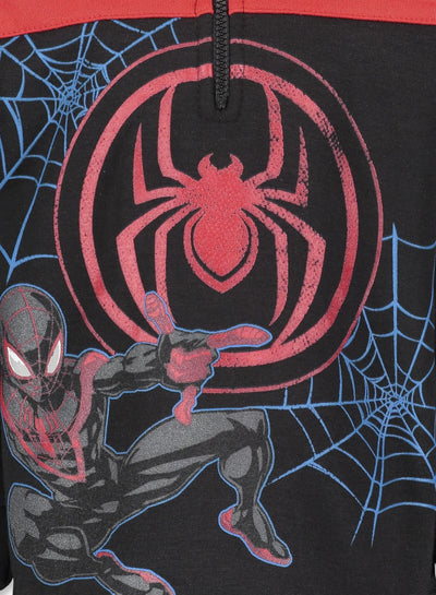 Marvel Spider-Man Miles Morales Fleece Half Zip Hoodie