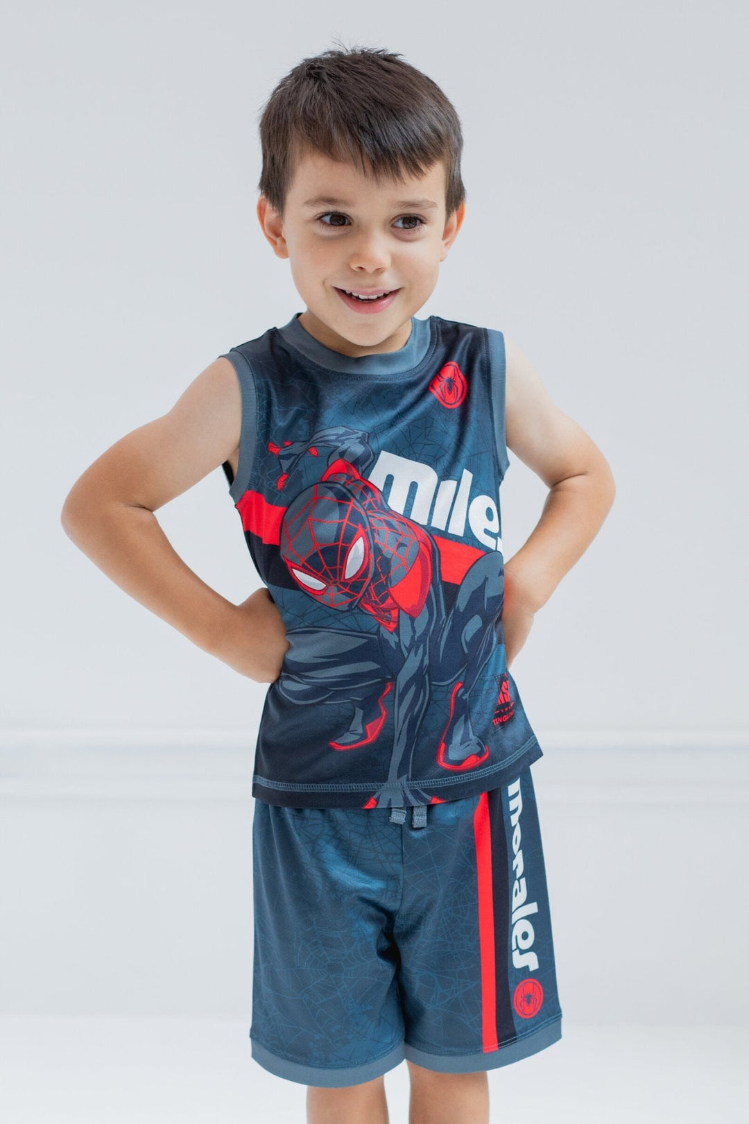 Marvel Spider - Man Miles Morales Mesh Tank Top Shirt and Shorts Outfit Set - imagikids