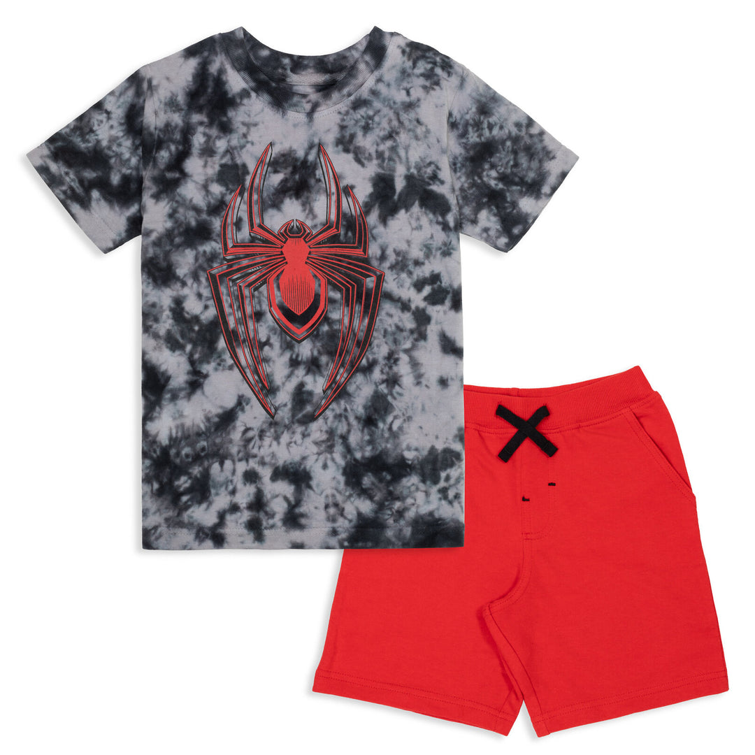 Camiseta gráfica de Marvel Miles Morales y pantalones cortos de felpa francesa