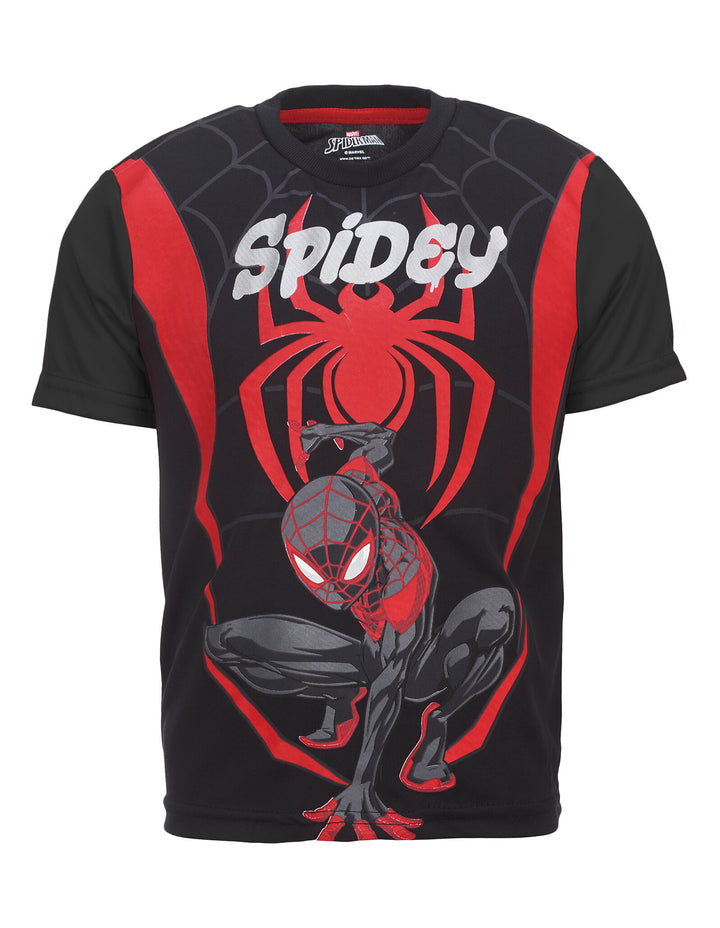 Marvel Spider-Man Miles Morales T-Shirt and Mesh Shorts Outfit Set