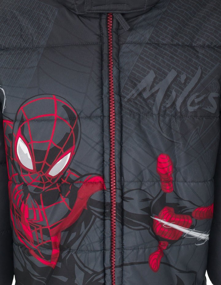 Marvel Spider-Man Miles Morales Zip Up Winter Coat Puffer Jacket