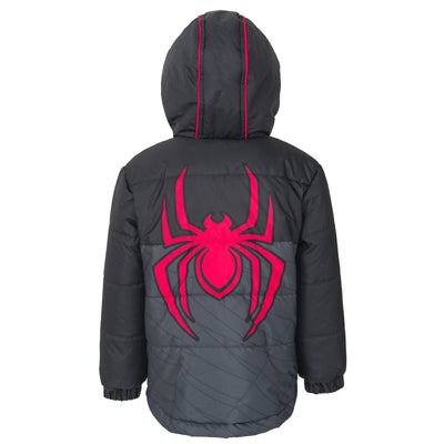 Marvel Spider-Man Miles Morales Zip Up Winter Coat Puffer Jacket