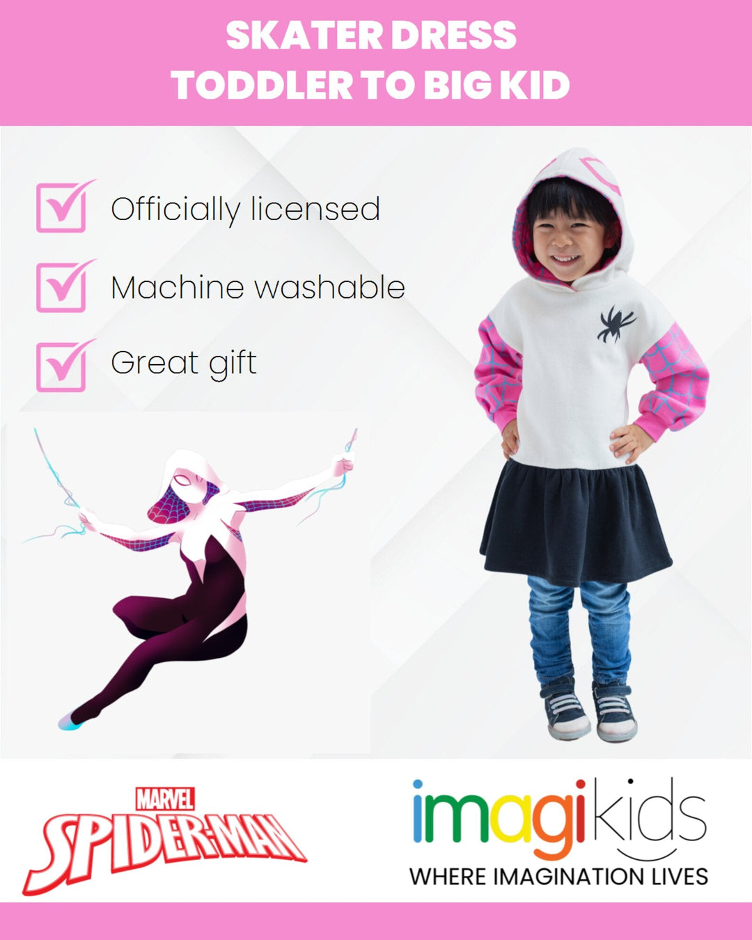 Marvel Spider - Man Spider - Gwen Fleece Skater Dress - imagikids