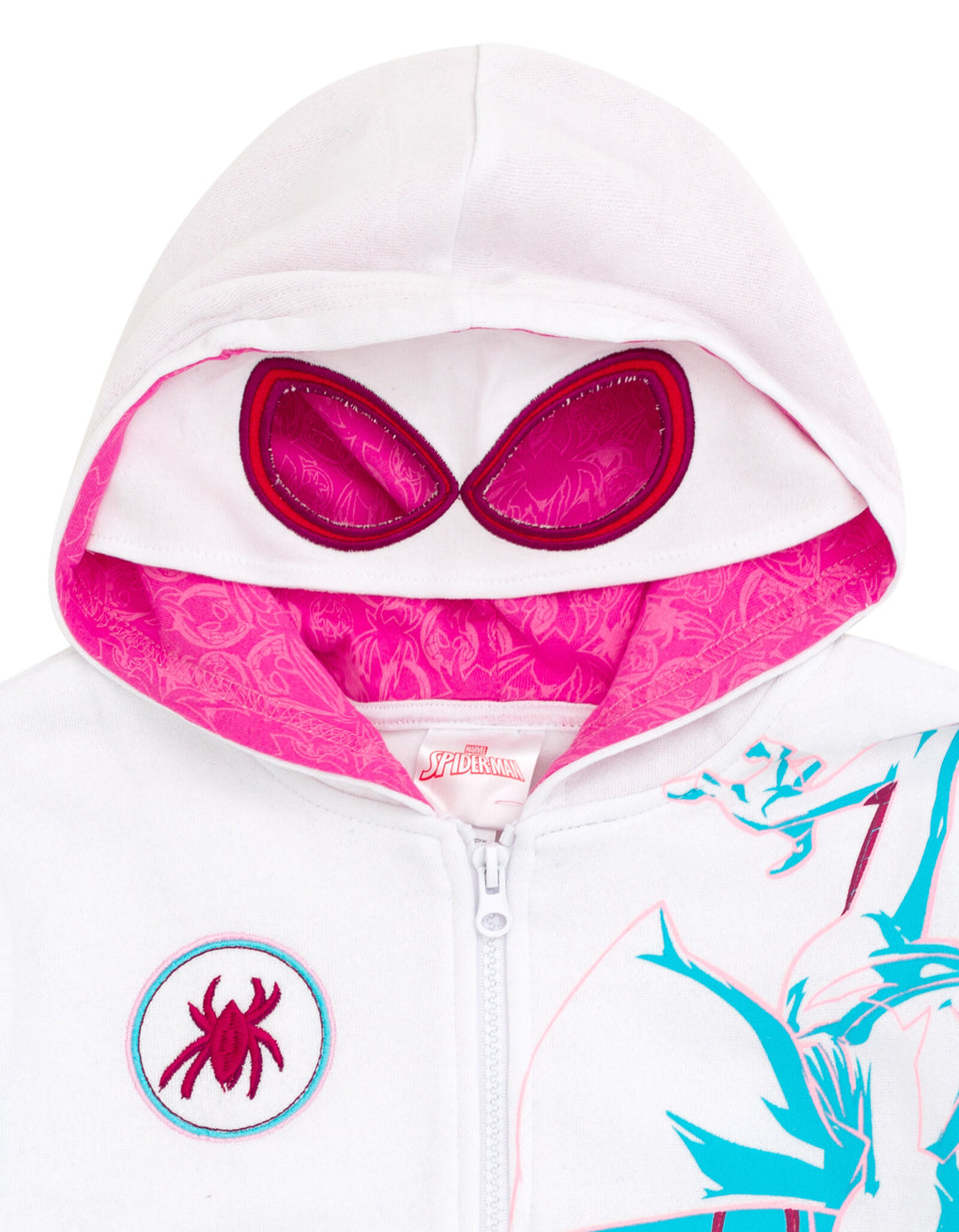 Marvel Spider-Man Spider-Gwen Fleece Zip Up Cosplay Hoodie