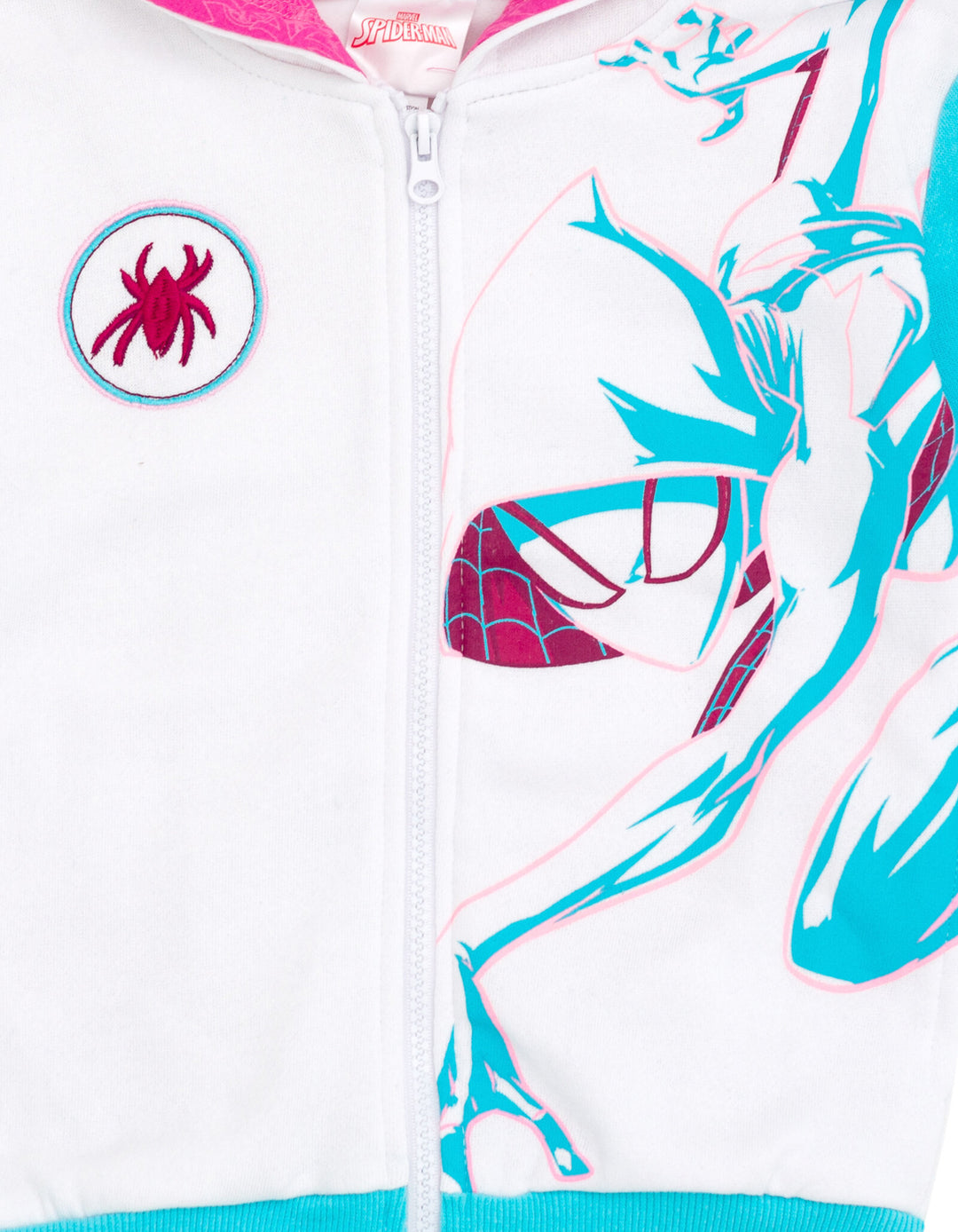 Marvel Spider-Man Spider-Gwen Fleece Zip Up Cosplay Hoodie