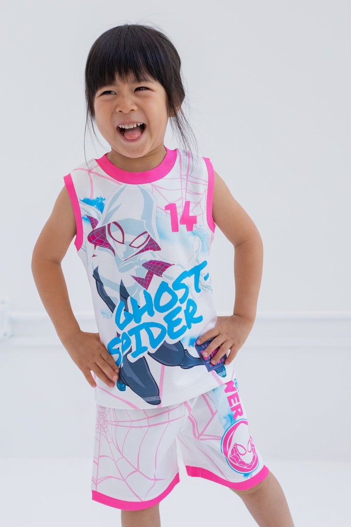 Marvel Spider - Man Spider - Gwen Tank Top and Bike Shorts Outfit Set - imagikids