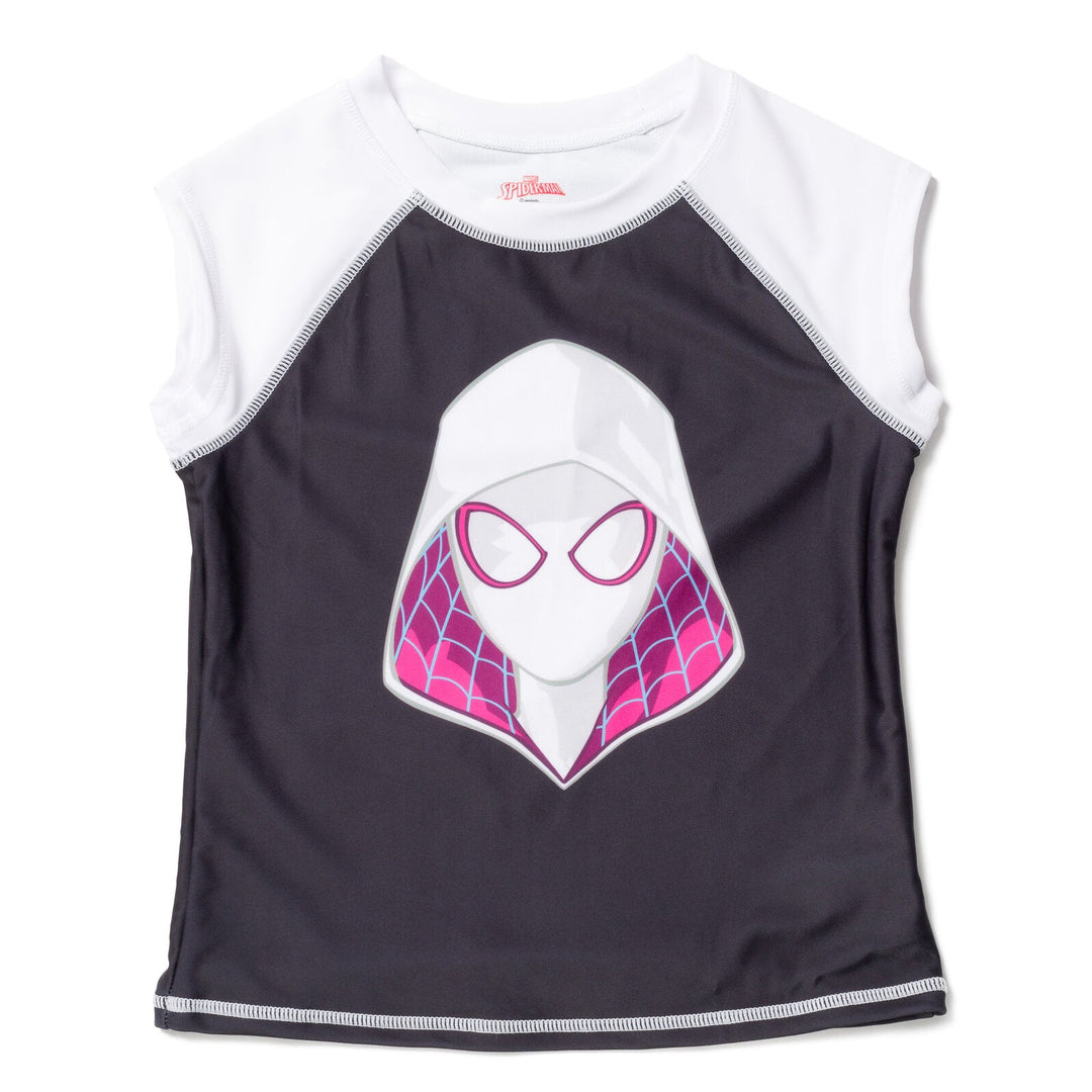 Marvel Spider - Man Spider - Gwen UPF 50+ Rash Guard Bikini Bottom Swimsuit Set - imagikids