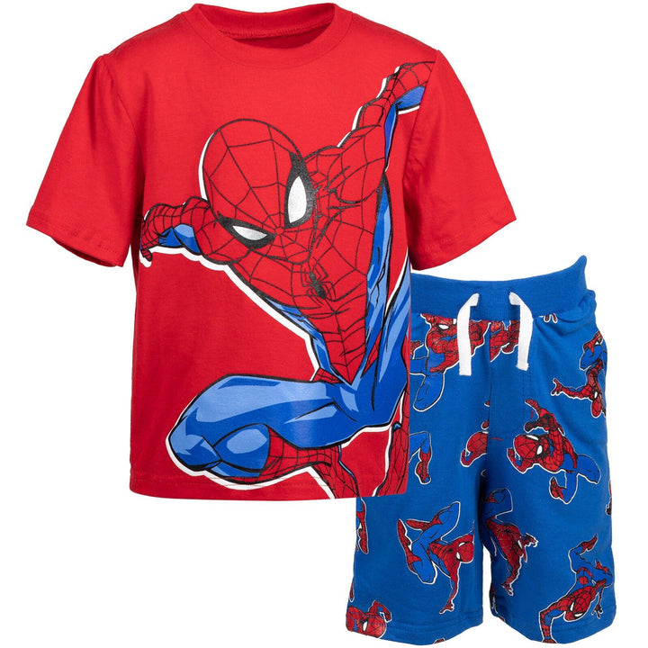 Marvel Spider - Man T - Shirt and French Terry Shorts Outfit Set - imagikids